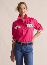 Camfield Half Placket Work Shirt - Bright Pink