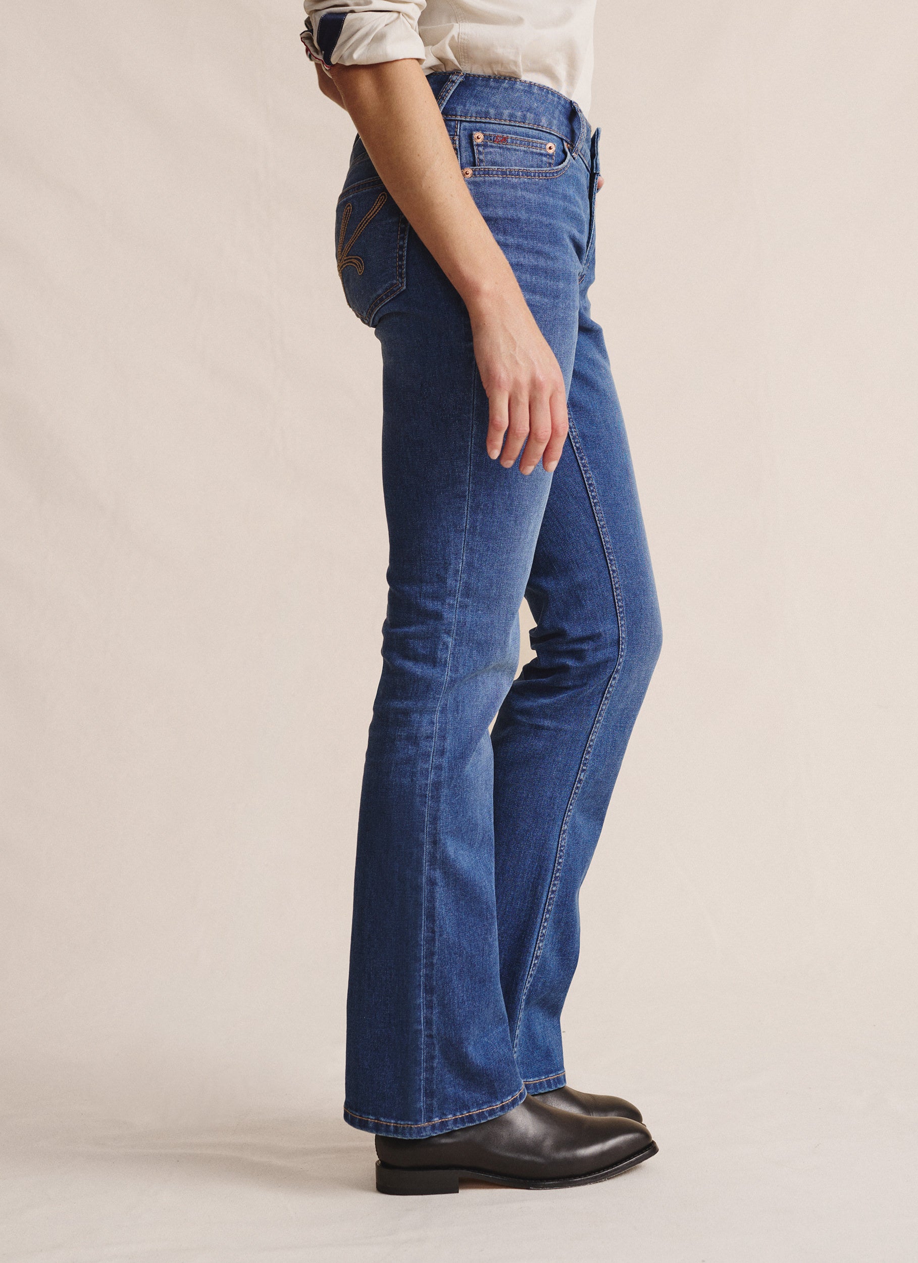 Bimbi Bootleg Long Jean - Mid Wash