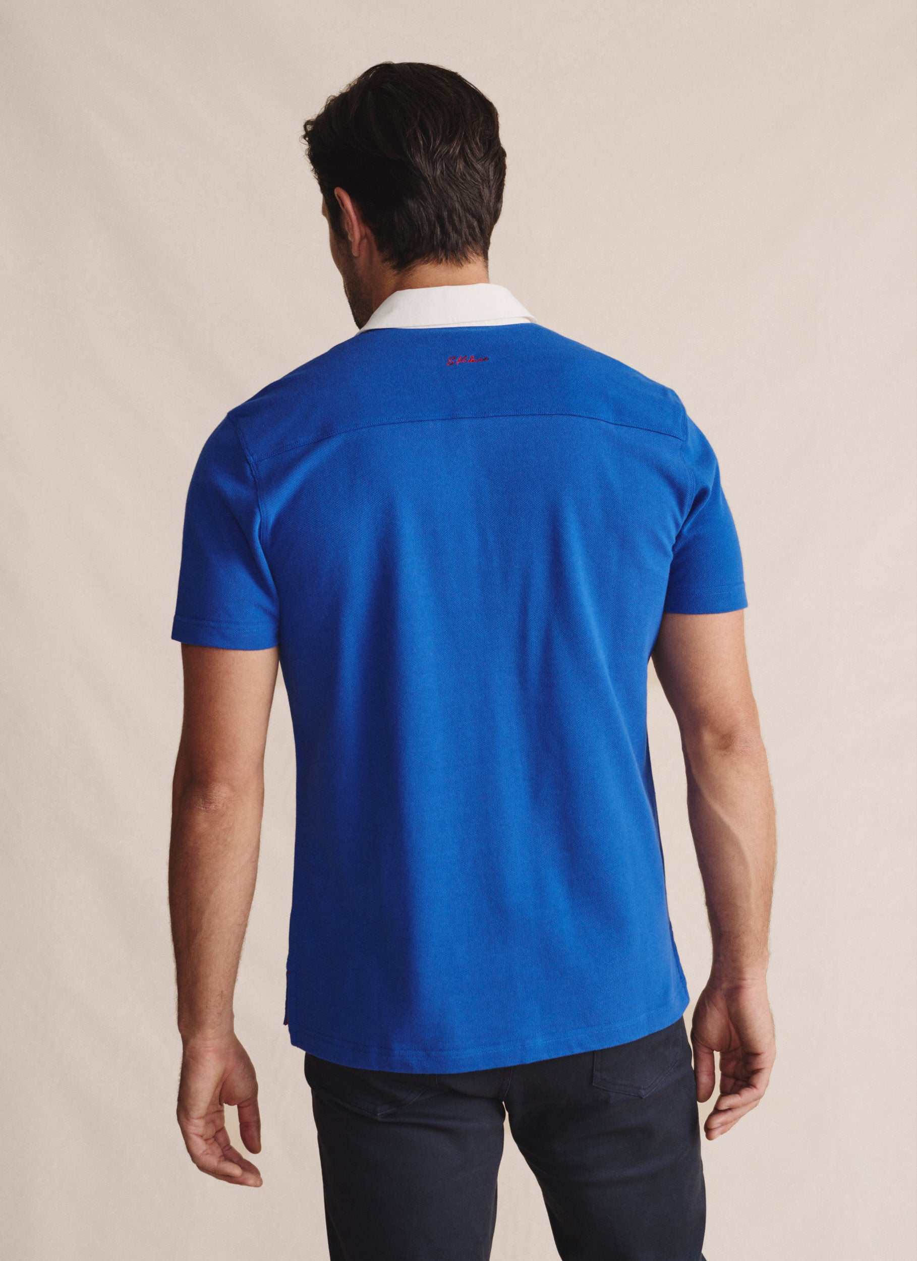 Fitzroy Short Sleeve Polo - Mid Blue