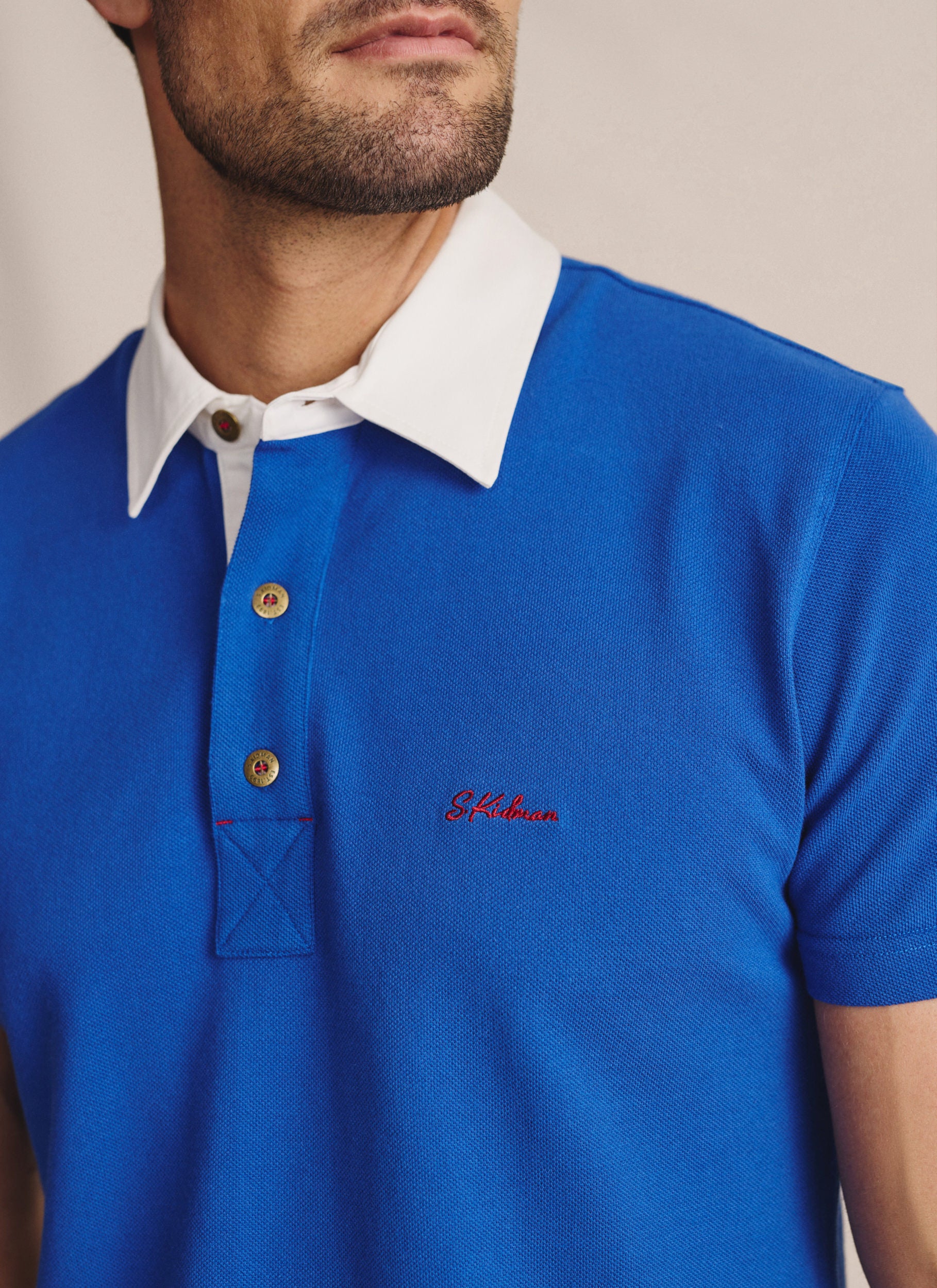 Fitzroy Short Sleeve Polo - Mid Blue
