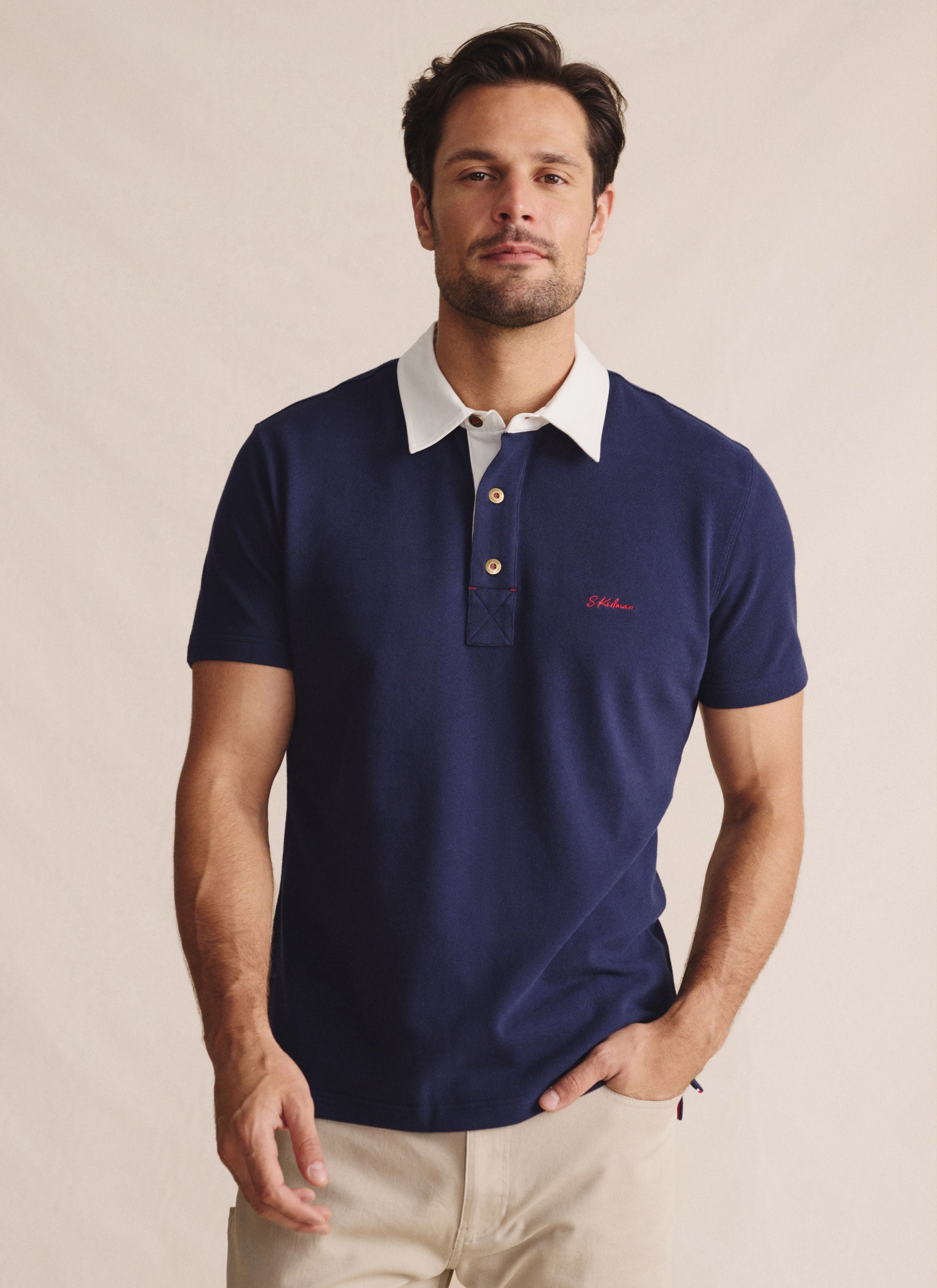 Fitzroy Short Sleeve Polo - Navy