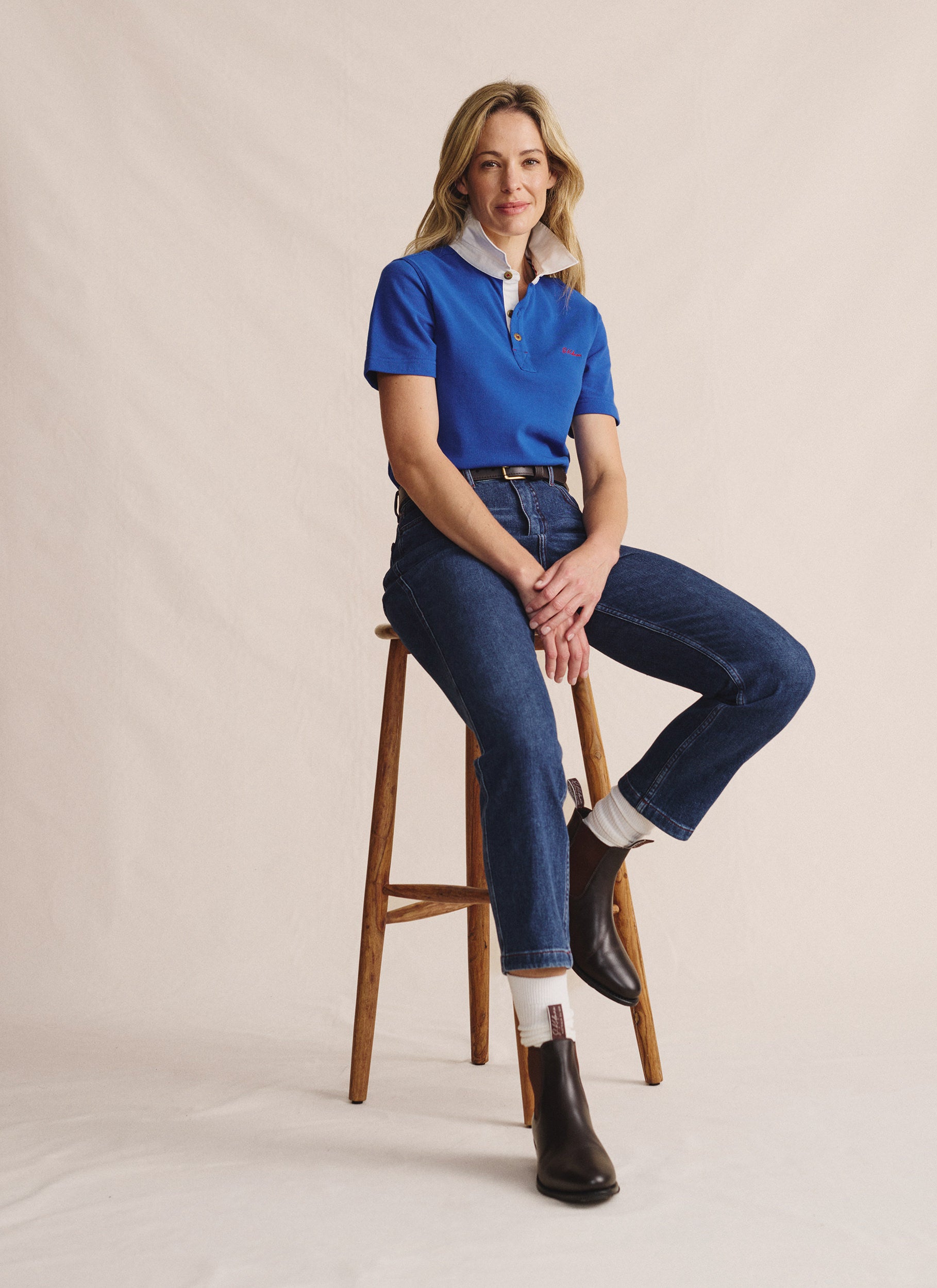 Tuli Short Sleeve Polo - Mid Blue