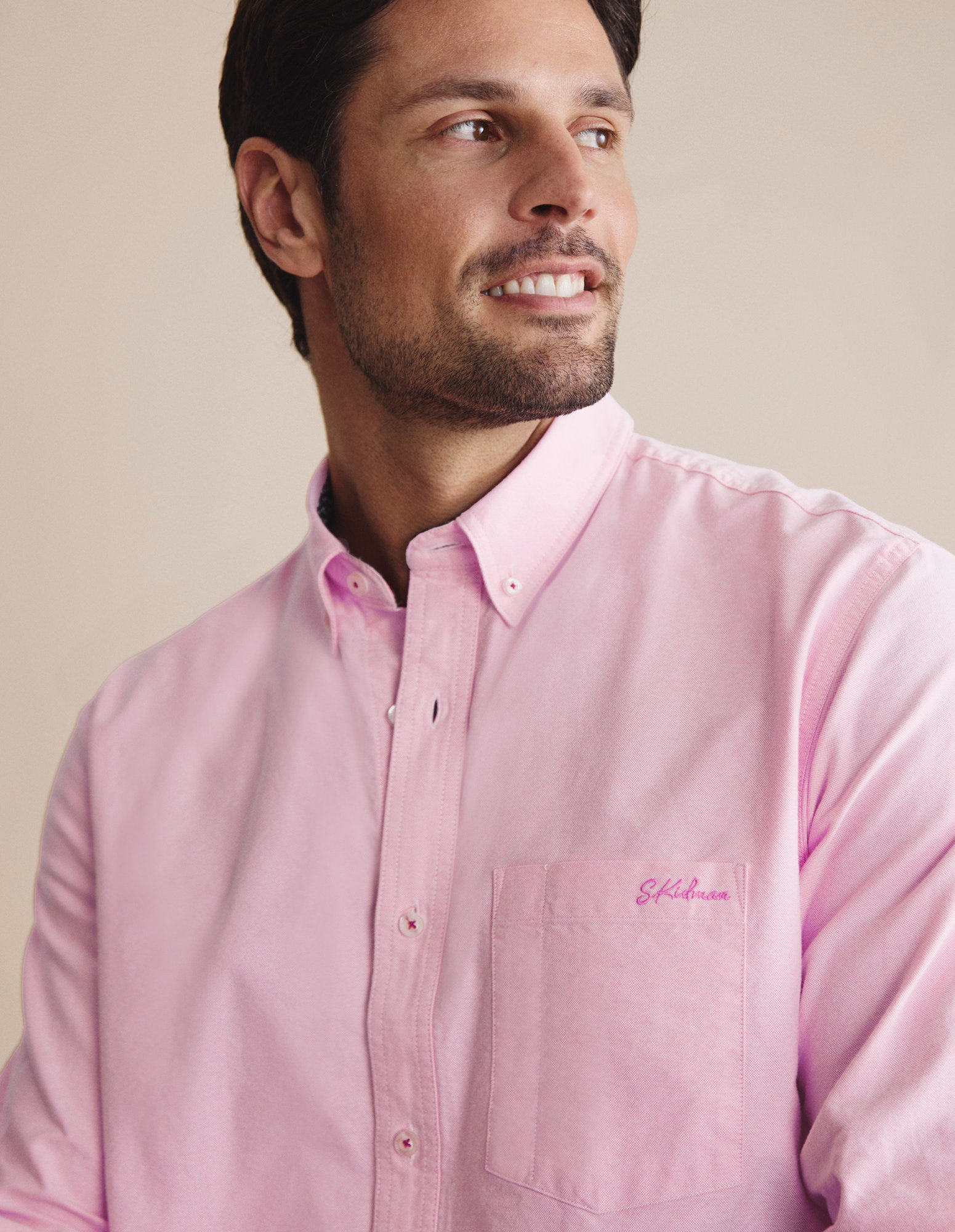 Aberdeen Long Sleeve Shirt - Pale Pink Oxford