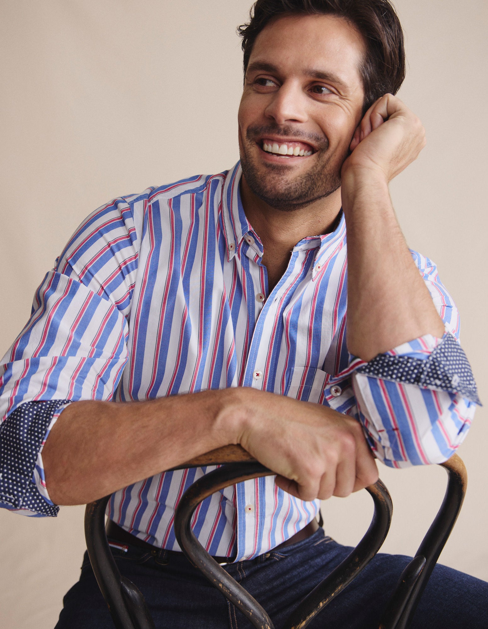 Dexter Long Sleeve Shirt - Mid Blue