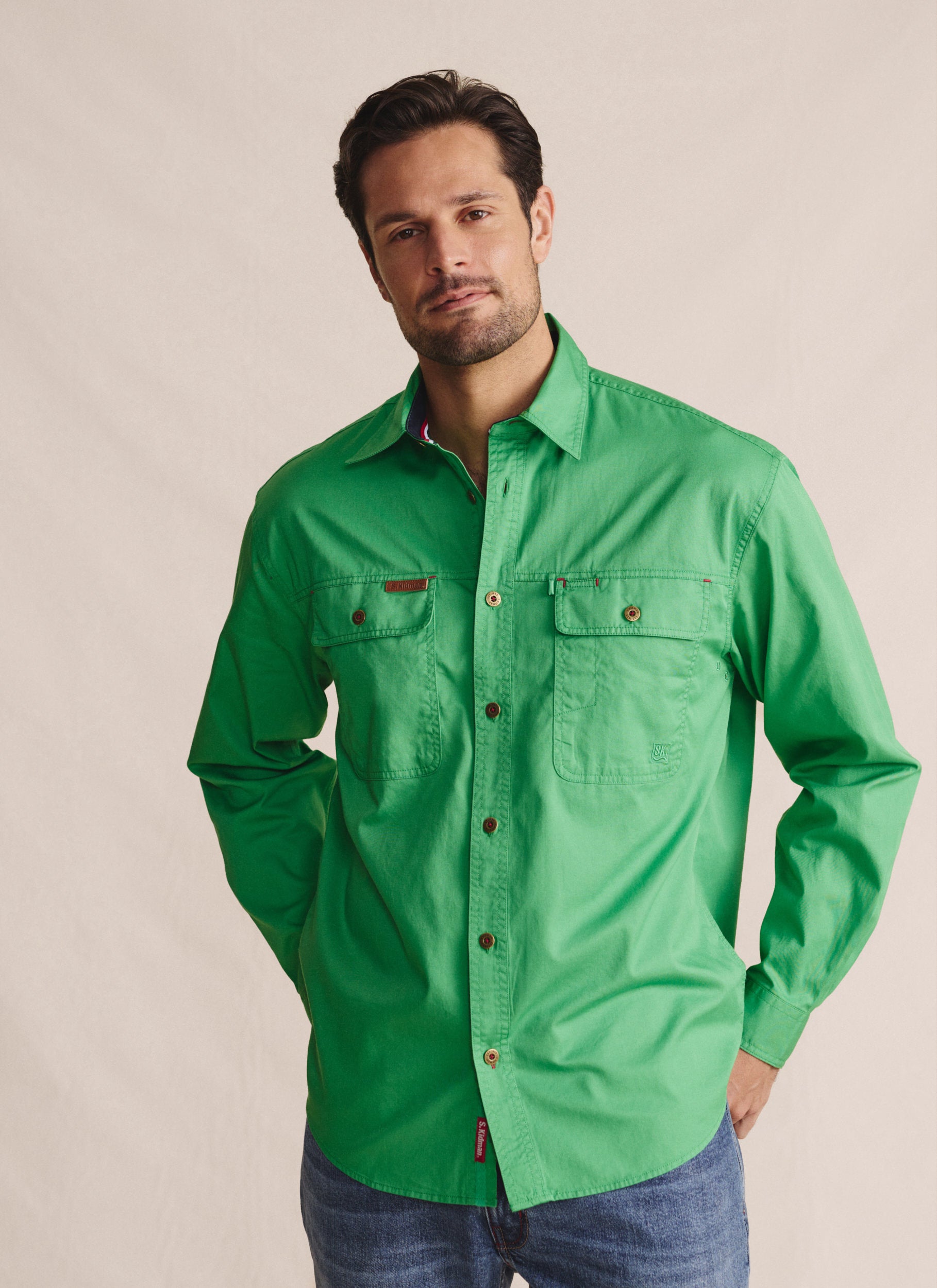 Armstrong Full Placket Work Shirt - Green