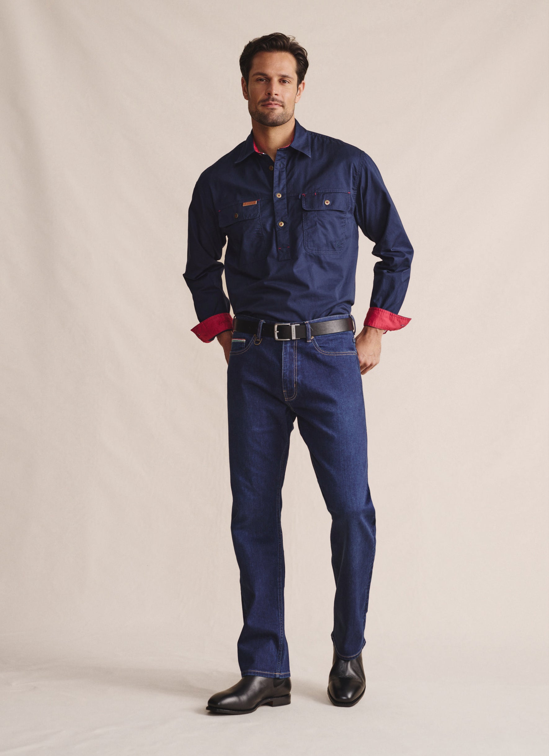 トップス COMFORTABLE REASON YARD MAN L/S SHIRTS Short Sleeve Sunset Cotton Linen One Pocket Shirt - Multi