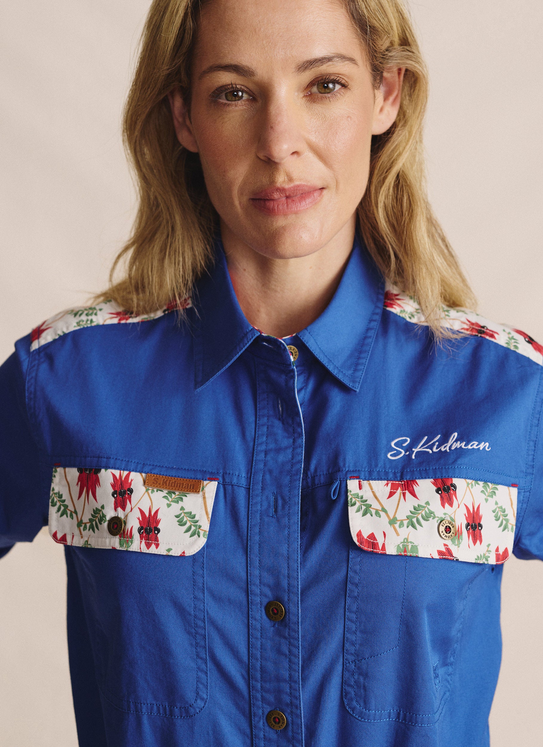 Spencer Full Placket Work Shirt - Mid Blue
