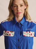 Spencer Full Placket Work Shirt - Mid Blue