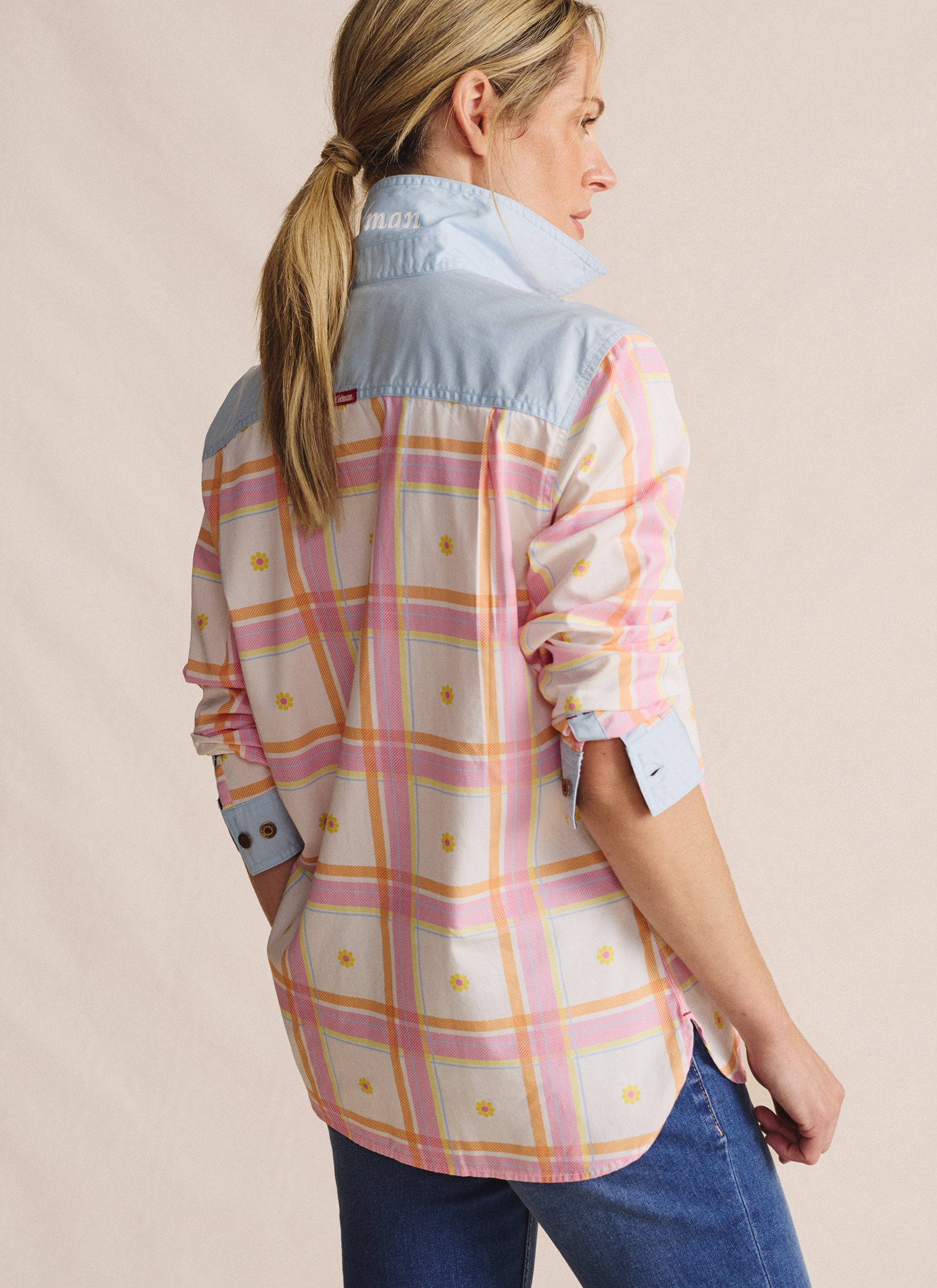 Spencer Full Placket Work Shirt - Pale Pink