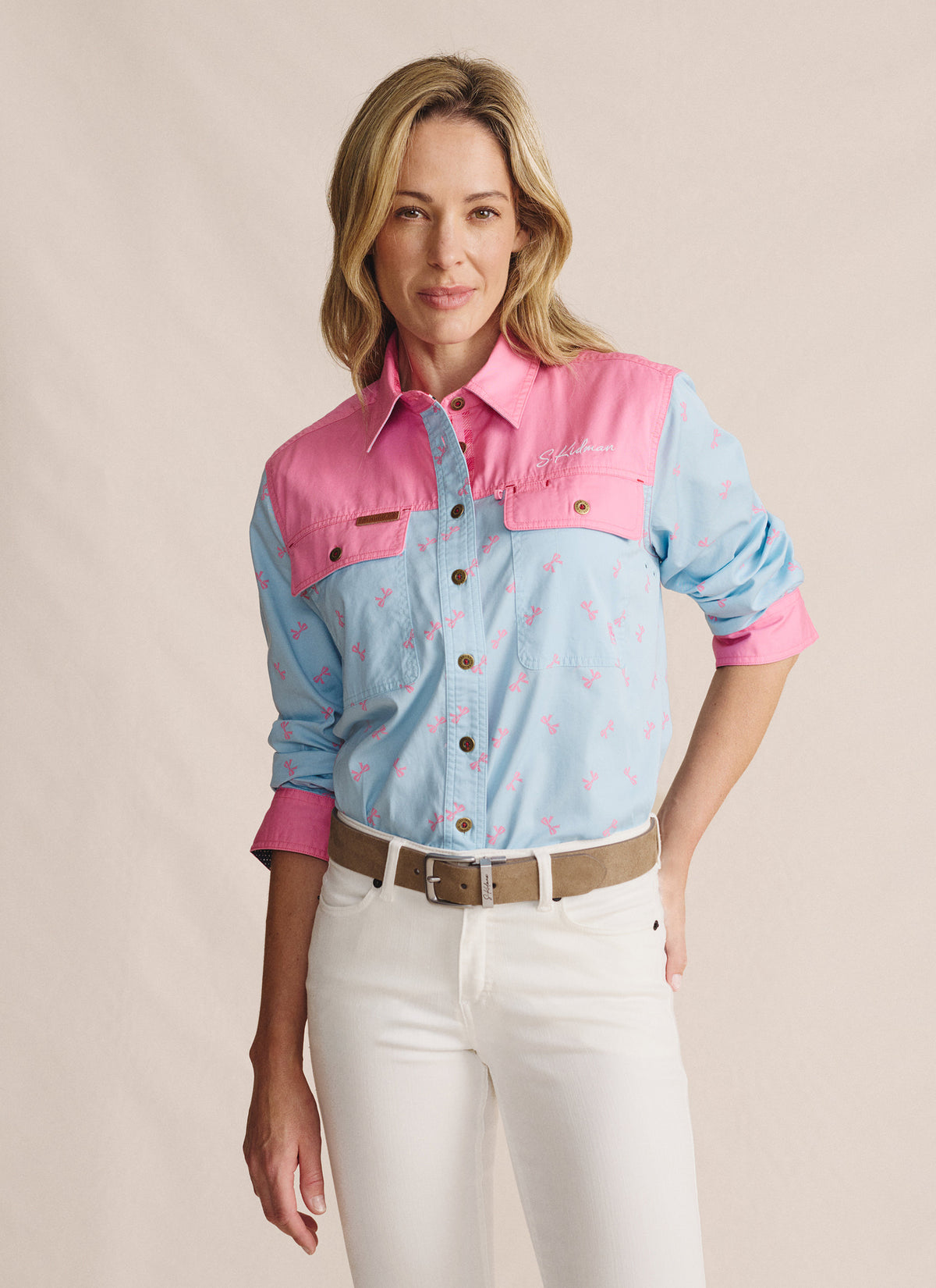 Spencer Full Placket Work Shirt - Pale Pink