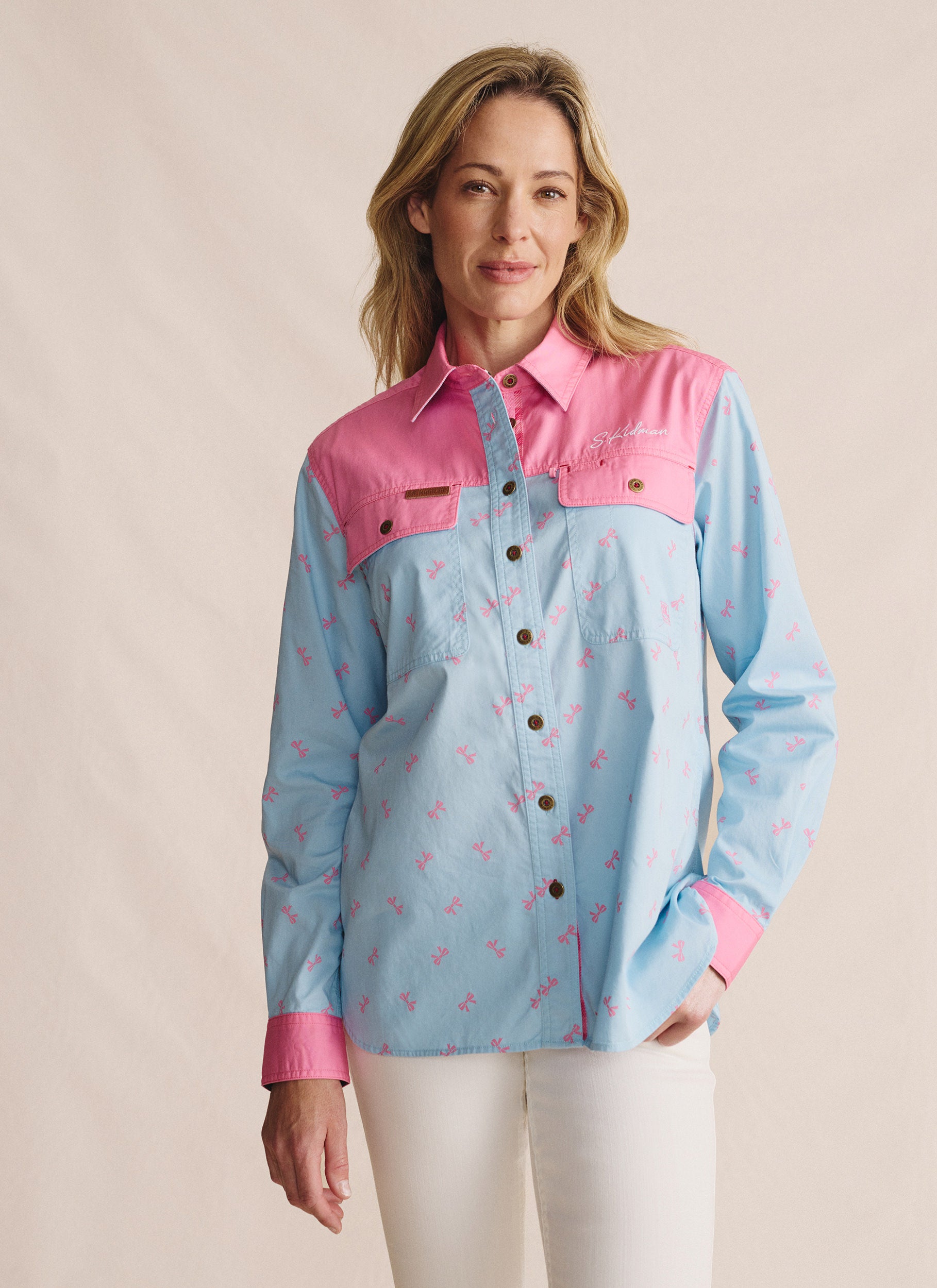 Spencer Full Placket Work Shirt - Pale Pink