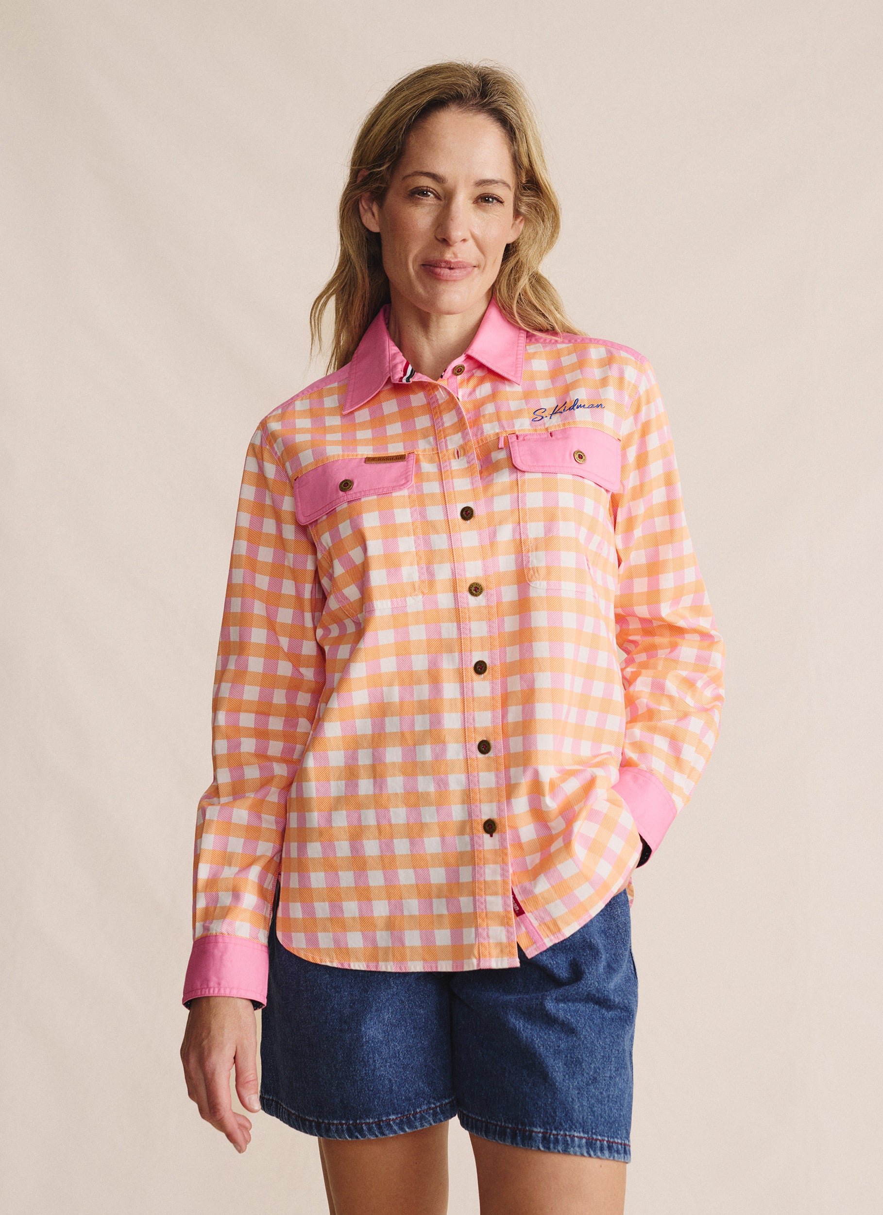 Spencer Full Placket Work Shirt - Pale Pink
