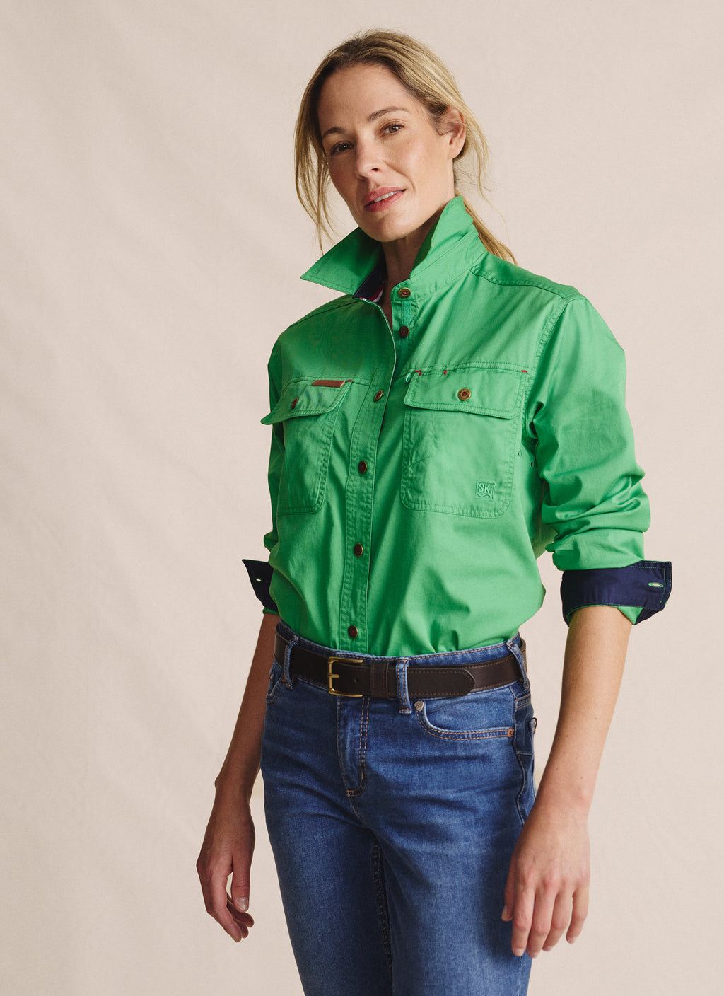 Spencer Full Placket Work Shirt - Green