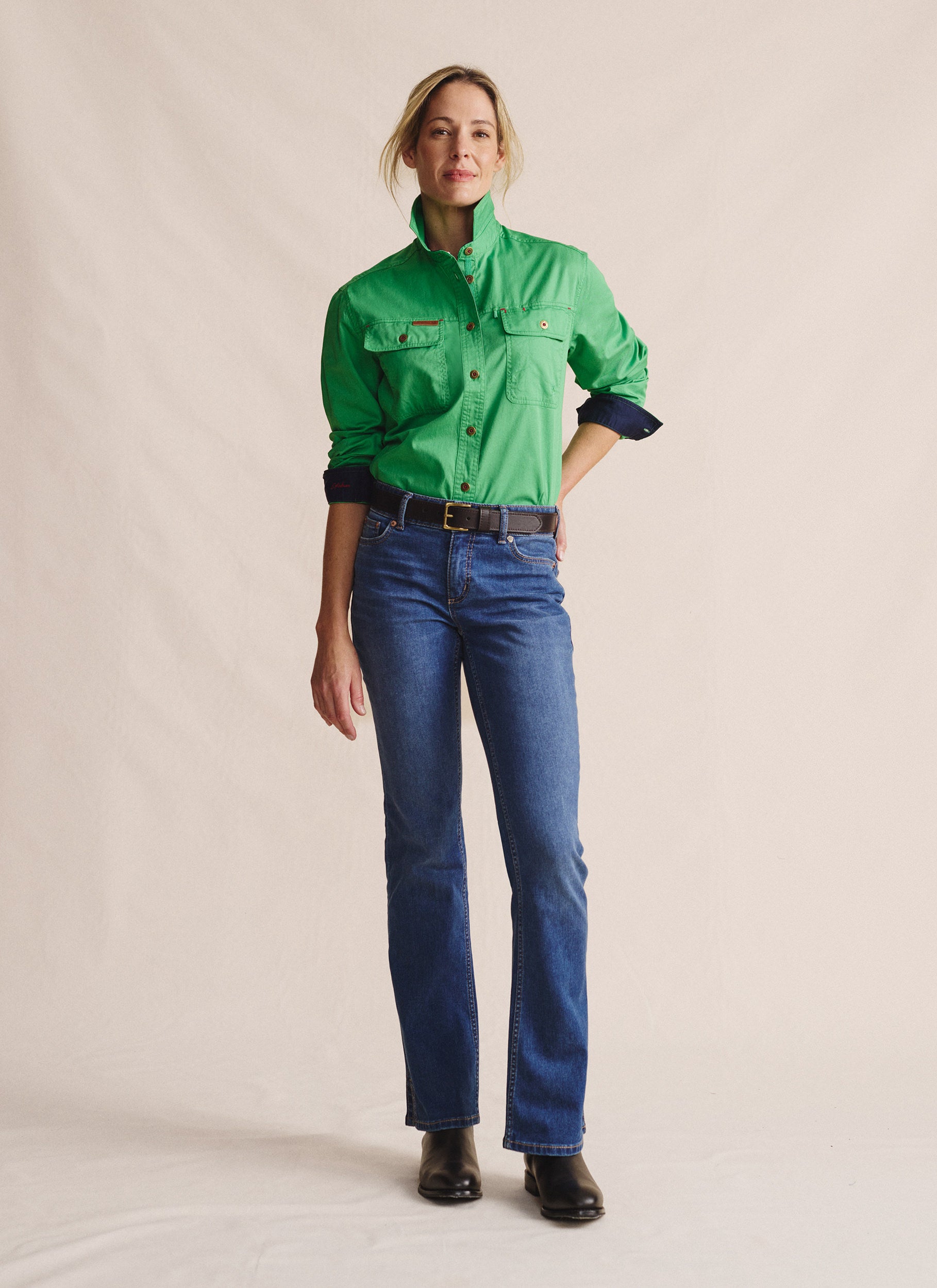 Spencer Full Placket Work Shirt - Green