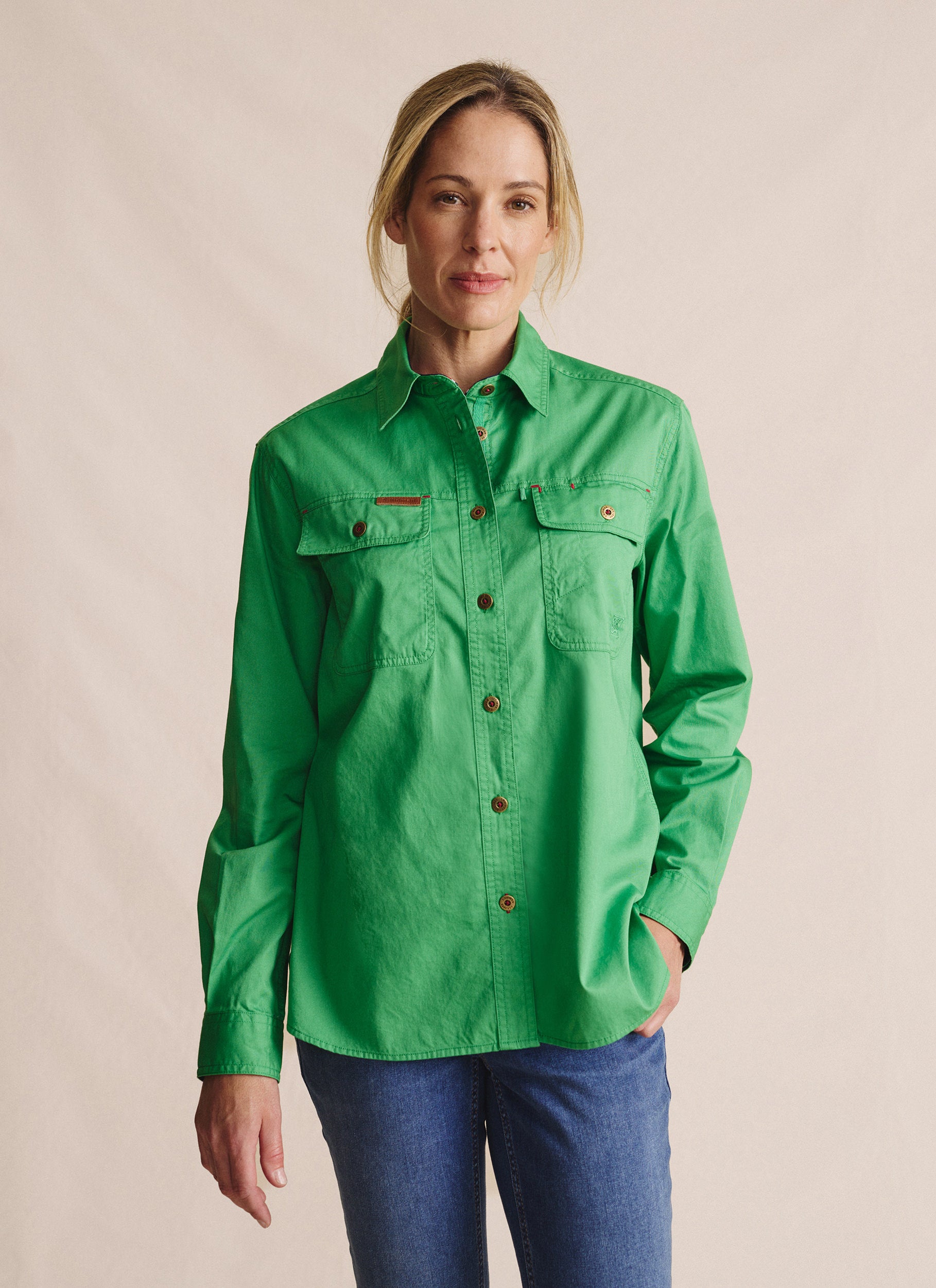 Spencer Full Placket Work Shirt - Green