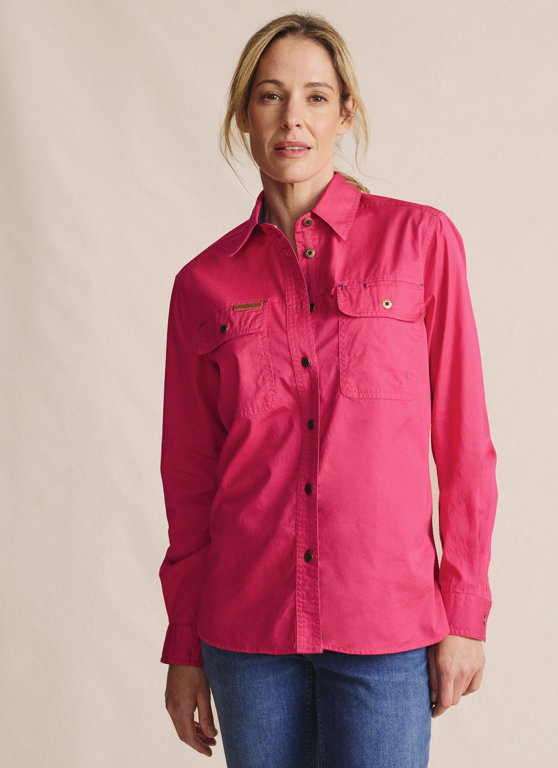 Spencer Full Placket Work Shirt - Pink