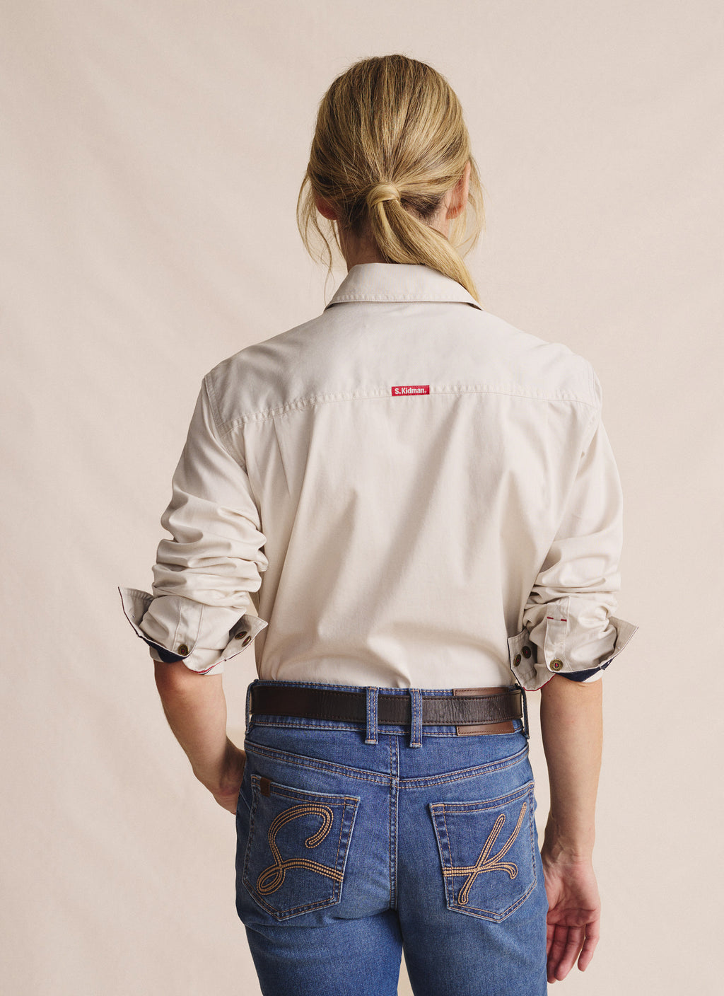 Spencer Full Placket Work Shirt - Stone