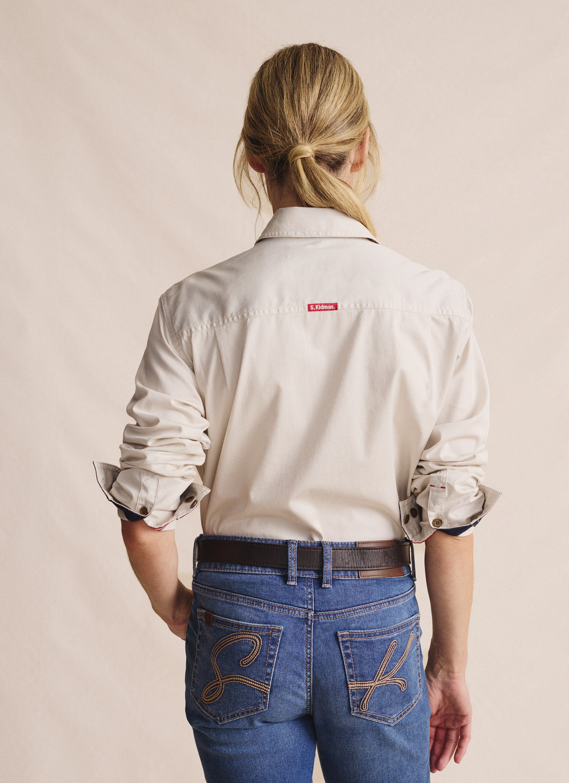 Spencer Full Placket Work Shirt - Stone