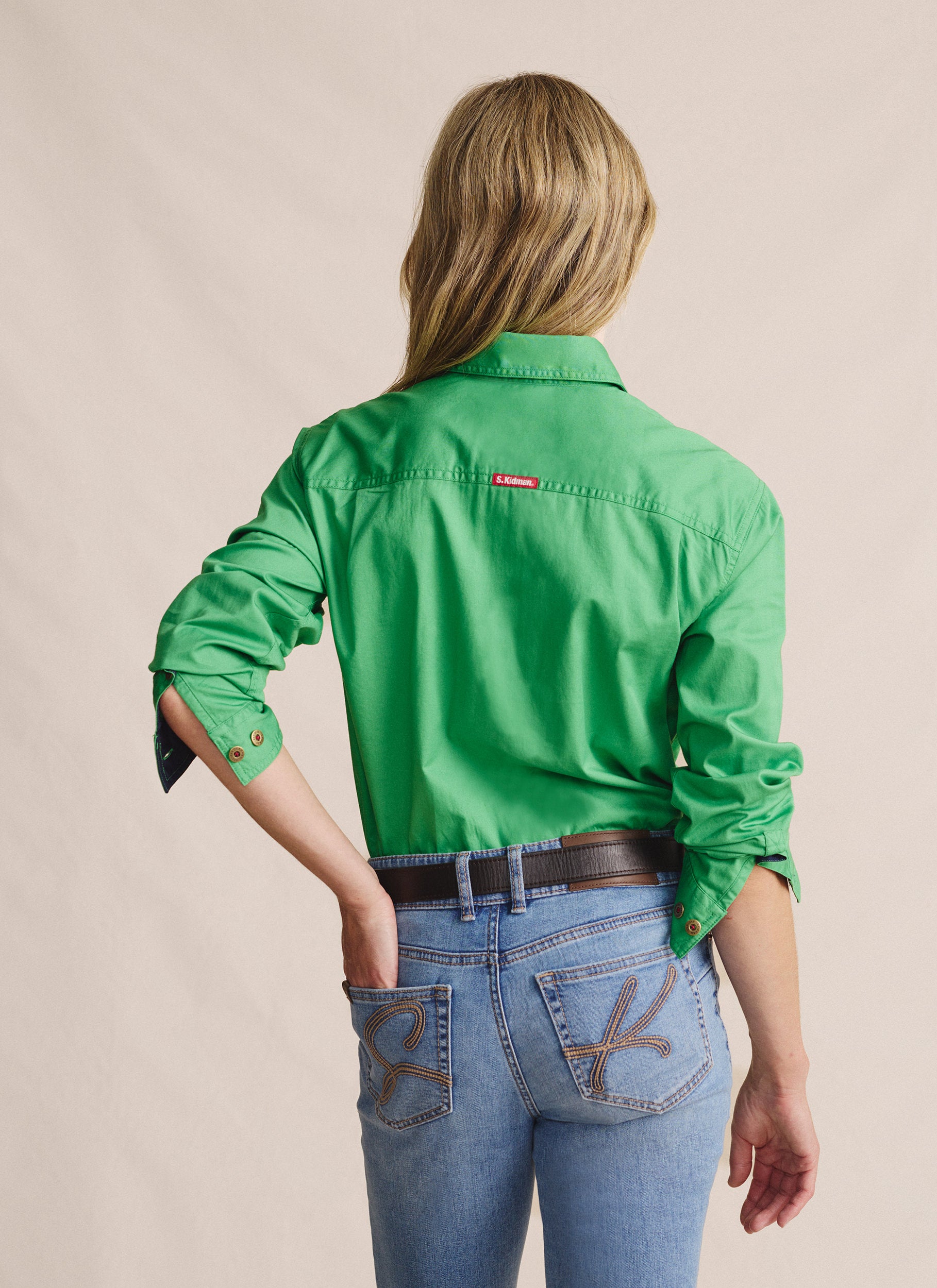 Camfield Half Placket Work Shirt - Green