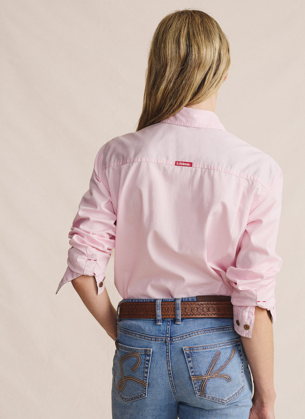 Camfield Half Placket Work Shirt - Pale Pink