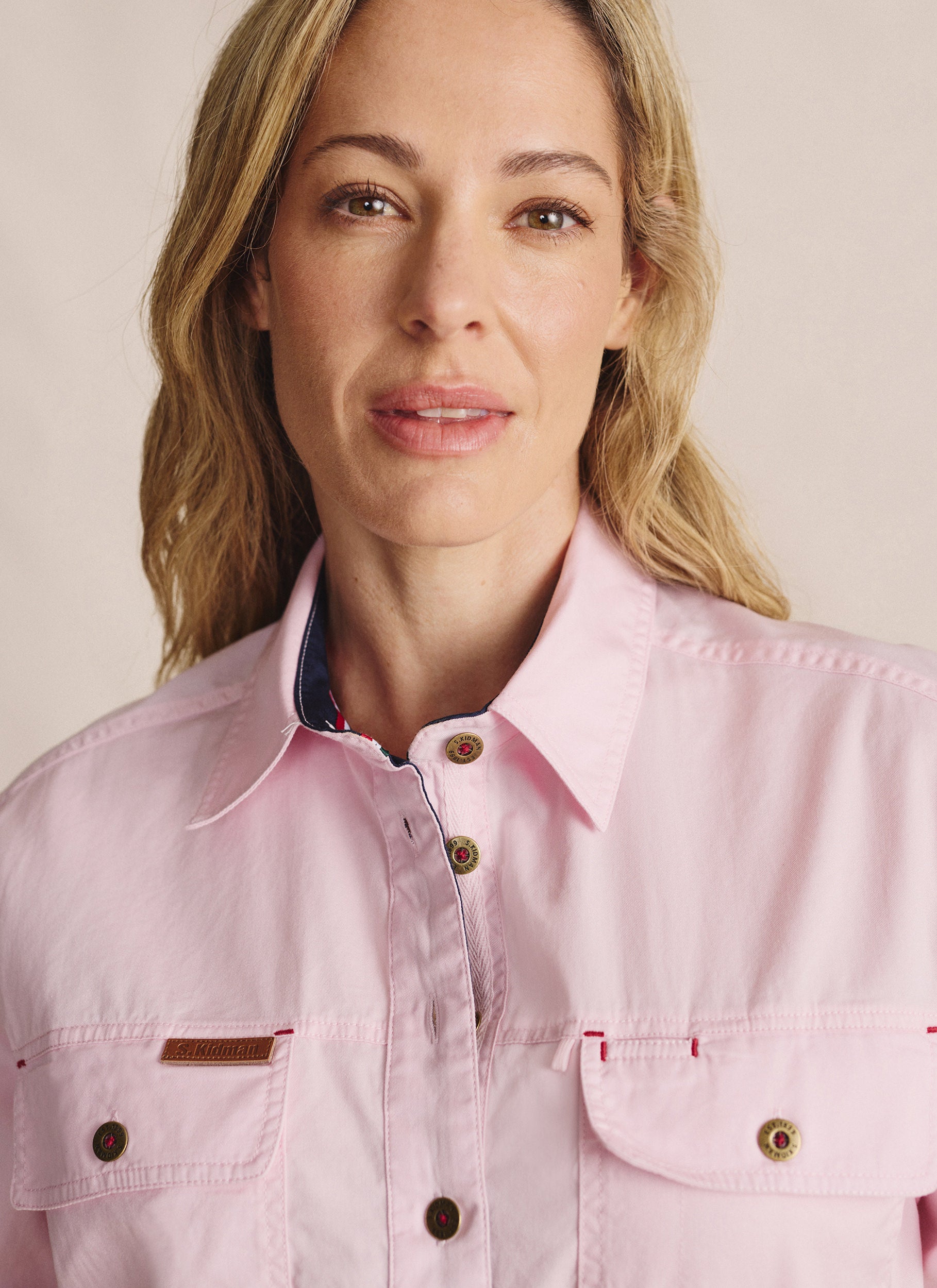 Camfield Half Placket Work Shirt - Pale Pink