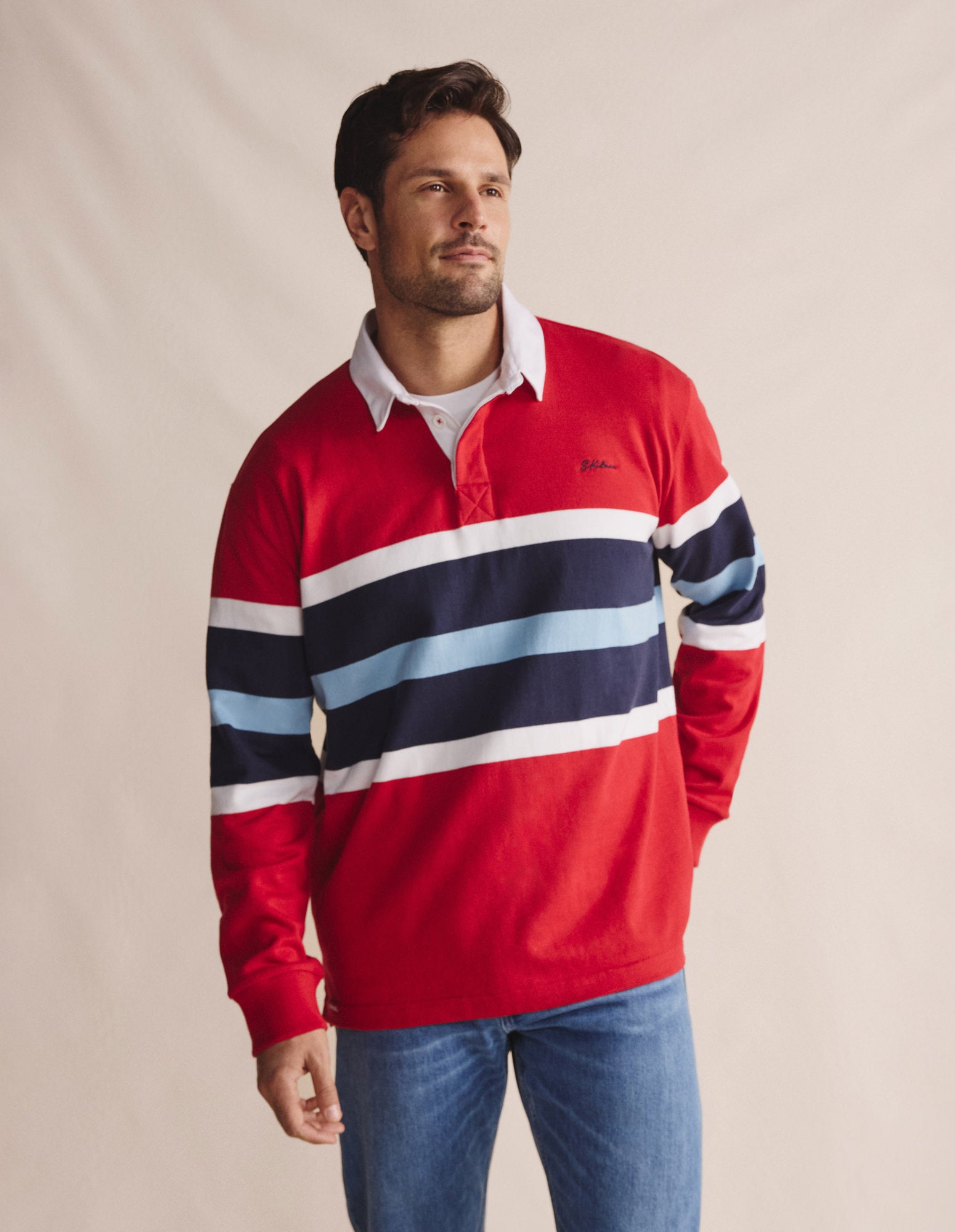 Edgeworth Club Stripe Rugby - Red