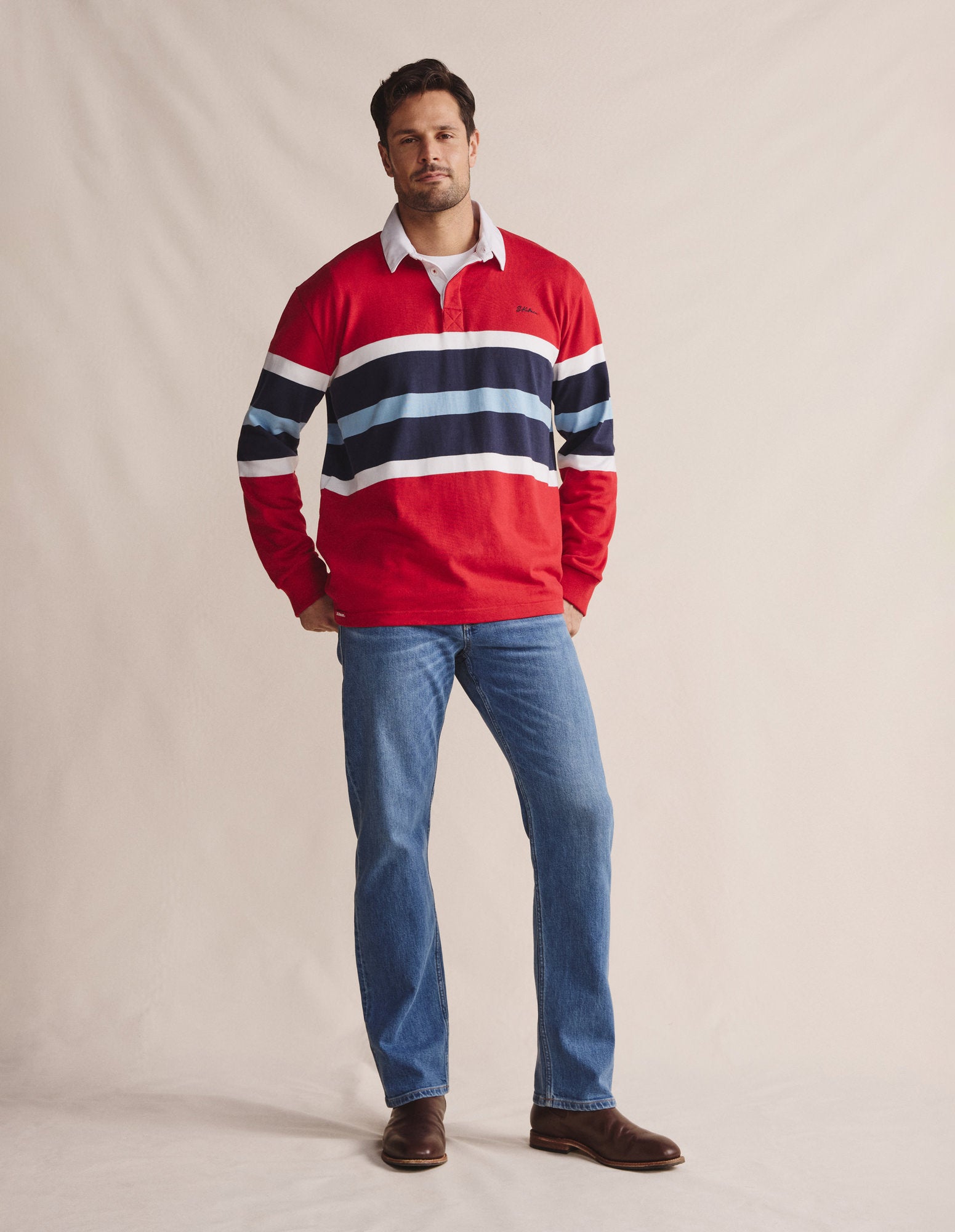 Edgeworth Club Stripe Rugby - Red