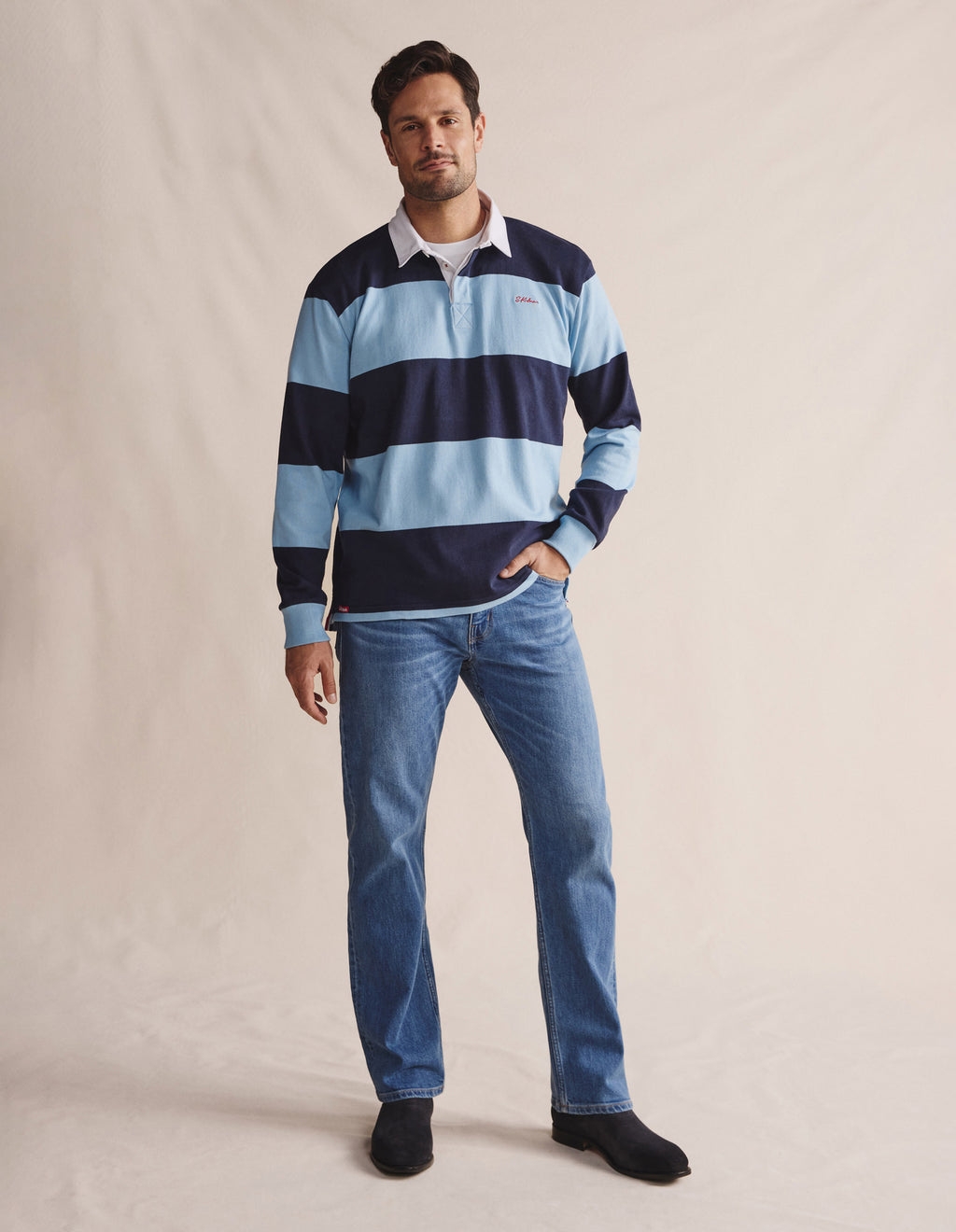 Edgeworth Stripe Rugby - Sky Blue