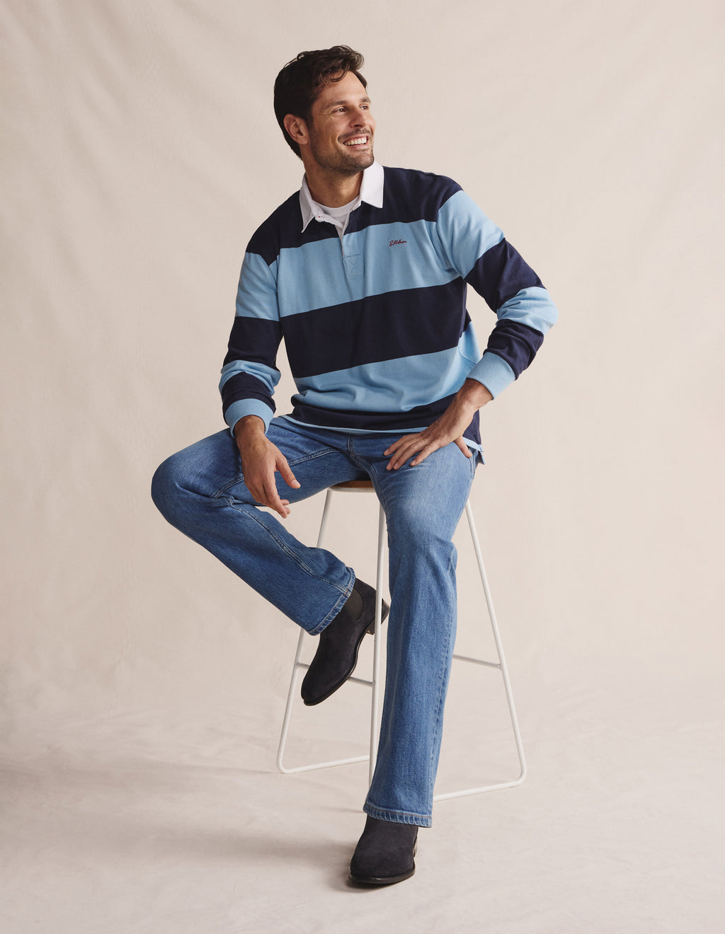Edgeworth Stripe Rugby - Sky Blue
