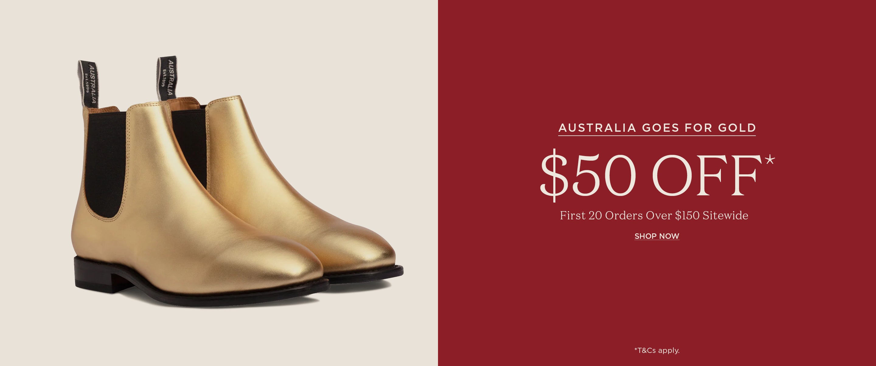 Australia Goes For Gold $50 Off Promotion