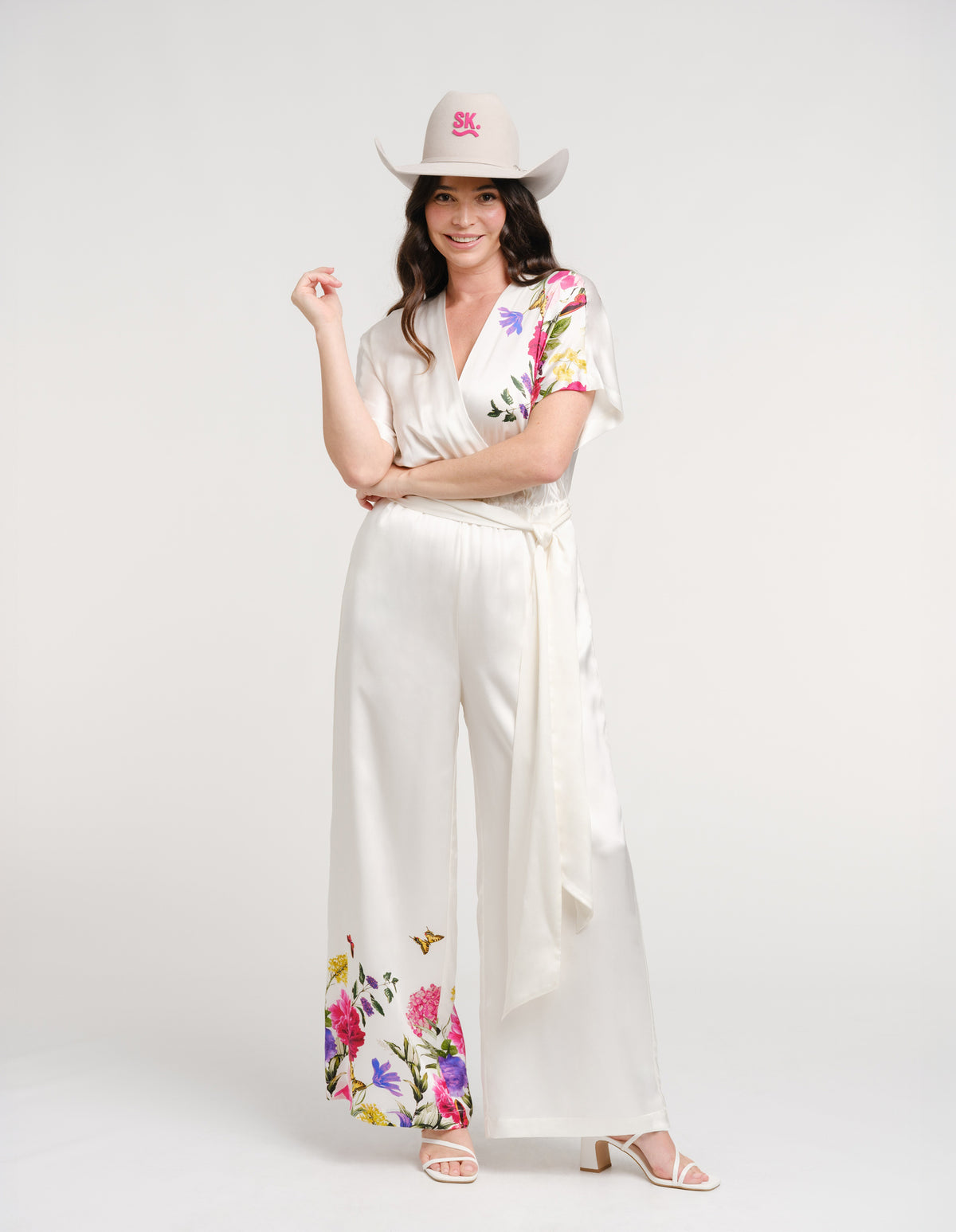 Mulga Camellia Silk Pantsuit